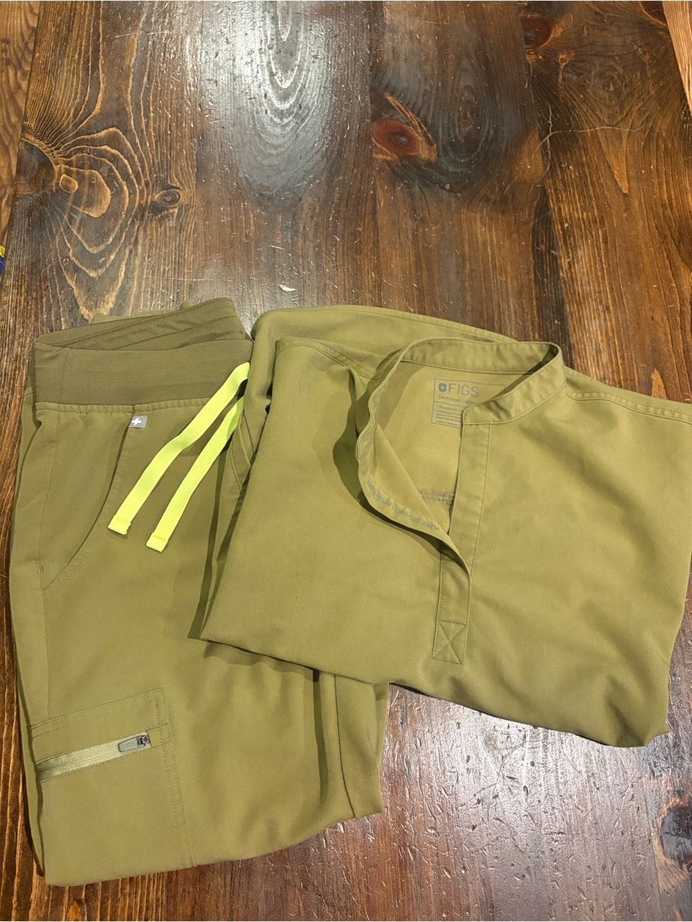 FIGS Women’s Olive Green Scrub Pants - Drawstring Waist